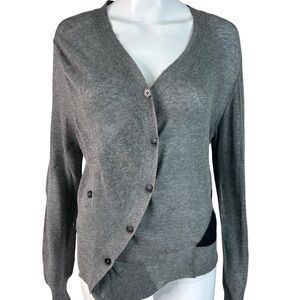Ann Demeulemeester Gray Asymmetric Button-Front Cardigan